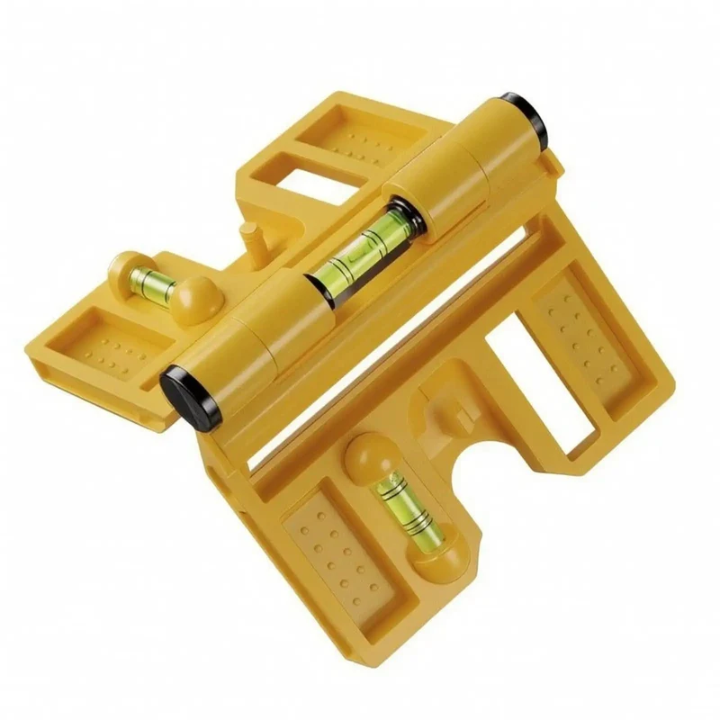 Tough As Nails Folding Level Featuring Steel Grippers And Textured Handles For Solid Horizontal And Vertical Measurements Super Lightweight At Only Four Point Six Ounces Designed For Secure Comfortable Grip With Bright Yellow Case