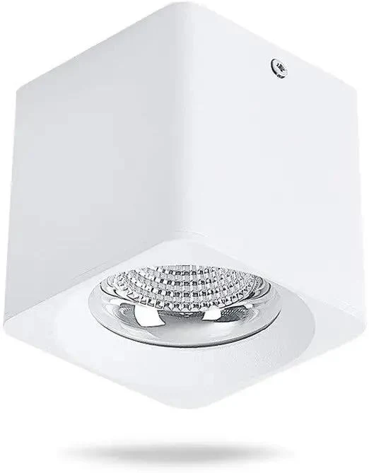 Slick White Square COB Recessed Lighting Trim Kit 30W Downlight Retrofit Ceiling Spotlight Aluminum Fixture 3000K Warm Light Smooth Install Dimmable For Home Kitchen Bath Hallway