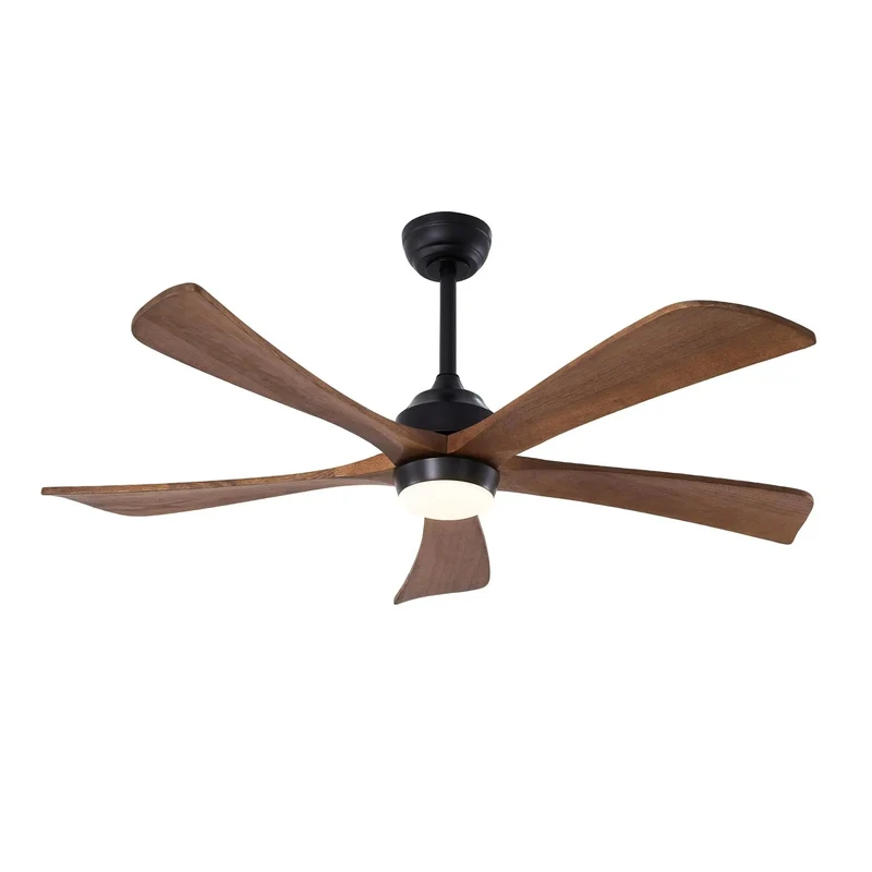 52 Inch Matte Black Ceiling Fan With Reversible Solid Wood Blades And Integrated Remote Controlled Lighting Featuring Super Silent Dc Motor Six Killer Speed Settings Straight Up Big Room Chill