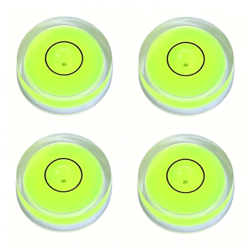 Four Pack Compact Circular Bubble Levels With Super Grippy Double Sided Adhesive Mount For Zero Fuss Tool Prep And Quick Precision Layouts On Your Next Build