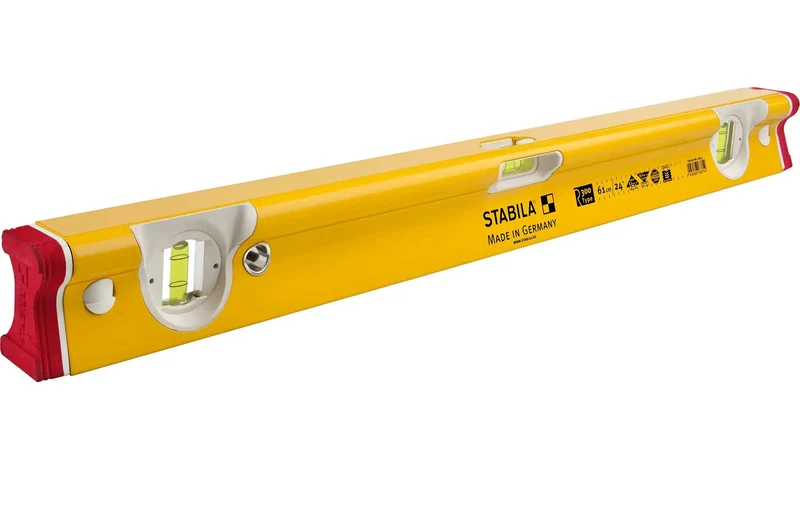 Rock Solid Professional Spirit Level With Heavy Duty Aluminum R Profile Build Dead Nuts Accurate Vials Tough As Nails Construction Workhorse Shock Absorbing End Caps And Non Slip Grip For Foolproof Layout Projects