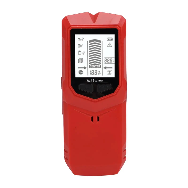 Heavy Duty Electronic Stud Scanner With Crisp Lcd Display And Three Precise Depth Levels Straight Up Locates Wooden Joists Live Electrical Cables Behind Drywall Fast