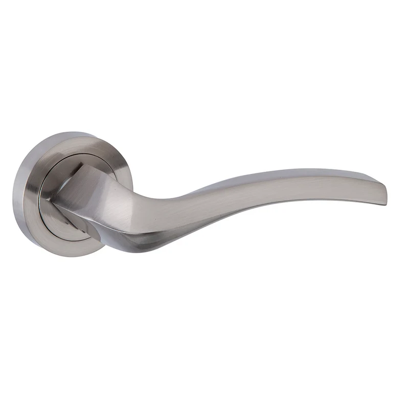 Béquille de porte avec rosace ronde en aluminium