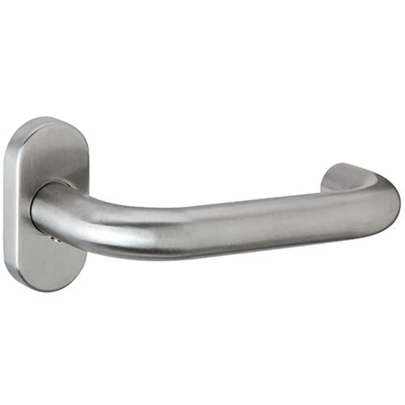 Béquille avec rosace ovale inoxydable pour portes métalliques ou en PVC '603'