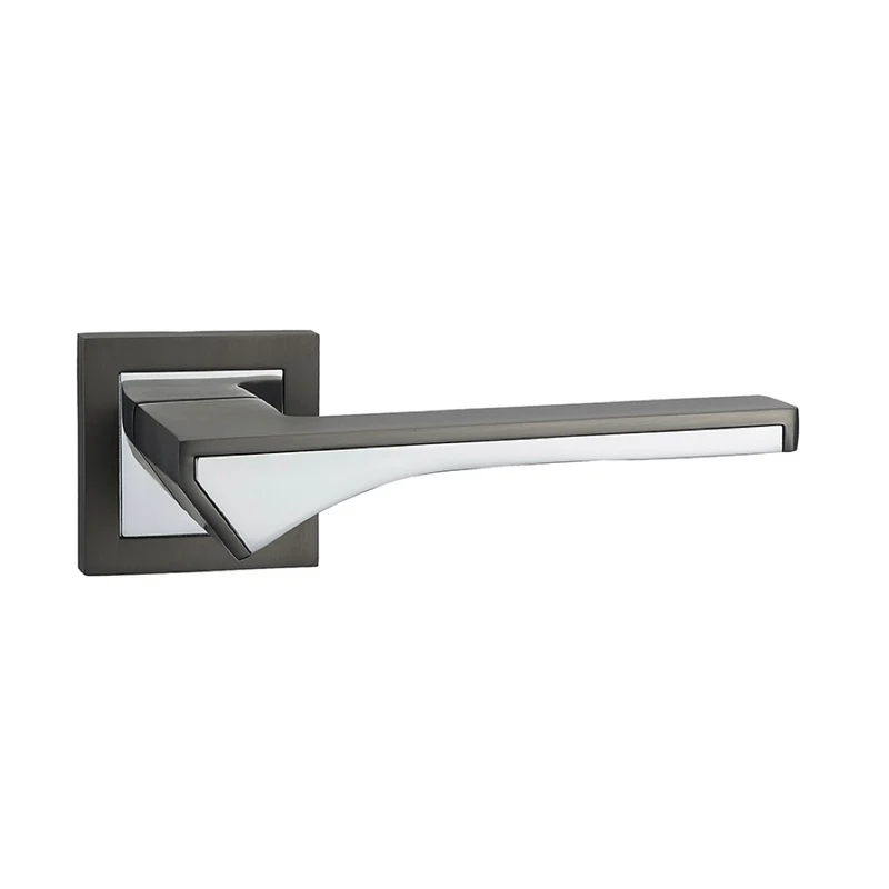 Poignée modèle Esus '748' en zamak avec graphite bicolore et Rosace Carrée pour portes