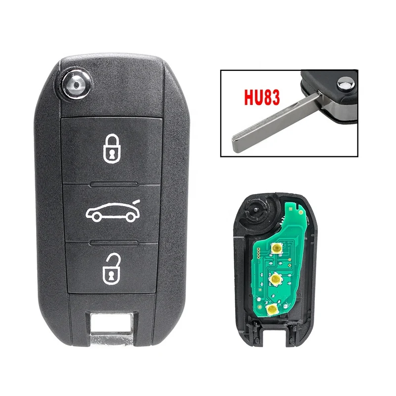 Clé télécommande vierge Peugeot 208 308 2008 5008 3 boutons électronique vierge ID46 HU83