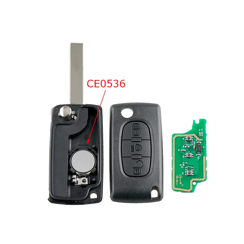 Clé télécommande Peugeot 3 boutons (phare) 207 307 308 C4 PICASSO électronique vierge ID46 0536 ASK HU83