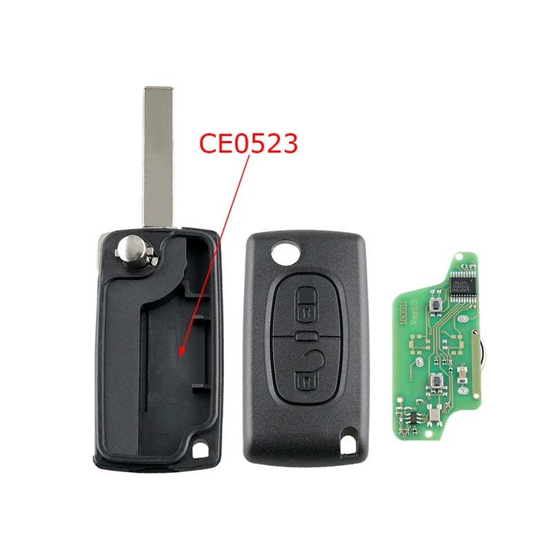 Clé télécommande vierge Citroen C4 C5 C4 Picasso Peugeot 407 Partner 2 boutons électronique vierge ID46 0523 ASK VA2