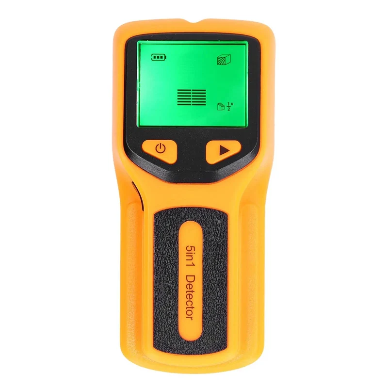 5 In 1 Stud Finder Wall Scanner Uses Advanced Sensor Tech To Quickly Pinpoint Wood Beams Metal Nails And Live Wires So You Can Mount TVs And Cabinets Without Breaking A Sweat On Your Next Home Project With An Easy Read LCD Display And High Visibility
