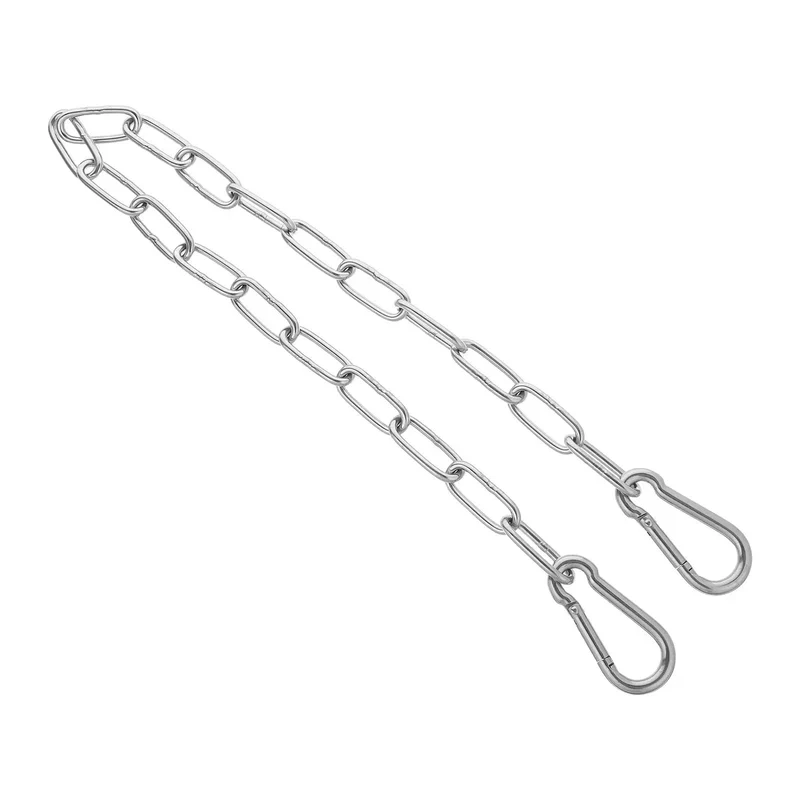 Rock Solid Stainless Steel Gate Chain Latch With Dual Carabiners For Chain Link Fences And Kennels Smooth Burr Free Surface Delivers Tough Security Keeps Dogs Safe And Gates Locked Tight Daily