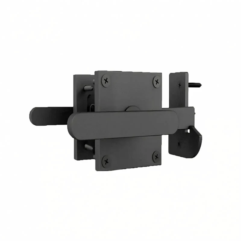 Dead Set Secure Heavy Duty Sliding Bolt Latch With Slick Spray Coated Finish And Double Sided Handles For Smooth Gate Access Easy Nail Down Install In Rugged Matte Black Steel Hardware
