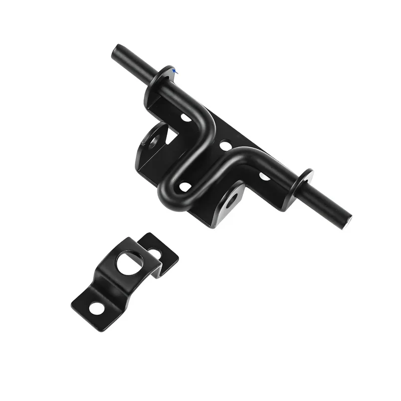 Heavy Duty Steel Gate Slide Bolt Latch Features Black Powder Coated Finish For Hella Secure Rust Resistant Outdoor Protection On Wooden Fencing With Tough As Nails Bi Directional Mounting Hardware