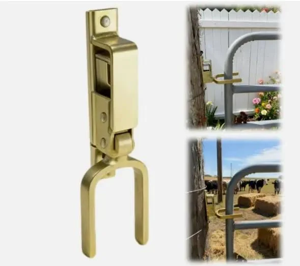 Heavy Duty Instant Locking Gate Latch With Slick One Hand Operation Rust Resistant Gold Alloy Steel Fence Hardware Built Tough As Nails For Farm Ranch Yards