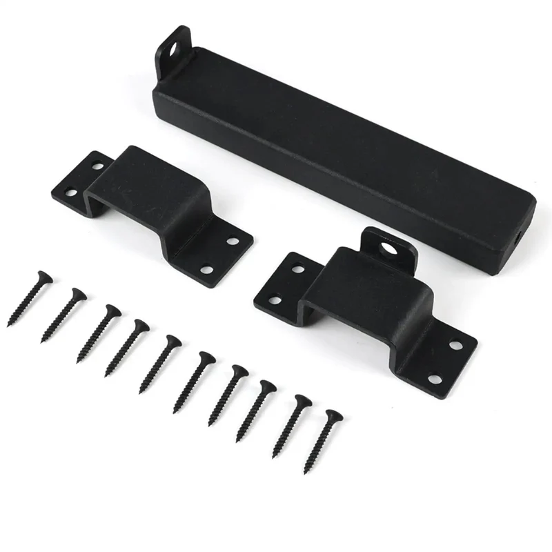Heavy Duty Sliding Bar Gate Latch With Padlock Hole In Matte Black Metal For Outdoor Garden Sheds And Fences Built Tough With Straight Up Secure Locking Action That Is The Real Deal