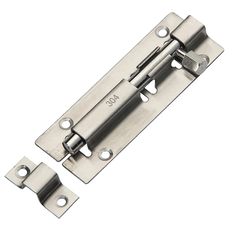 Heavy Duty Stainless Steel Slide Barrel Bolt Gate Latch Four Pack Quick Install Yard Security Lock Hog Tight Grip Snap Together Pet Safe Smooth Operation No Fuss Setup