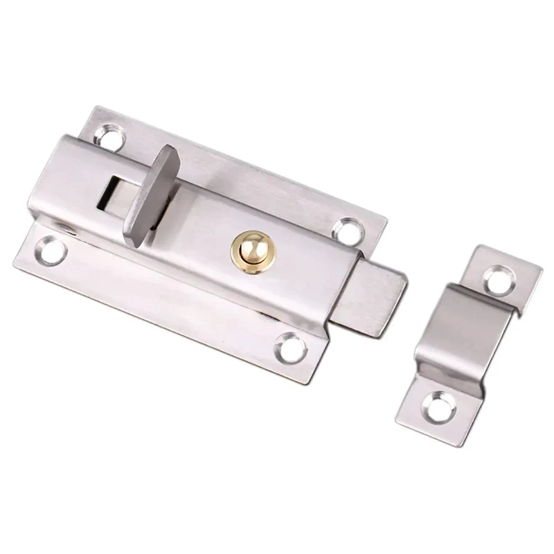 Heavy Duty Stainless Steel Gate Latch Rock Solid Sliding Spring Barrel Bolt With Brass Push Button Smooth Glide Fence Shed Security Upgrade Self Closing Garage Door Catch Built Like A Tank For Your Yard
