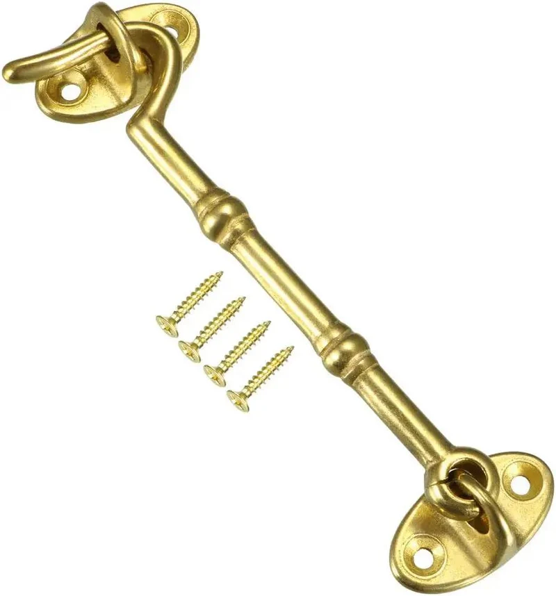 Lock Down Your Setup With This Tough Brass Hook Latch For Gates Cabinets And Windows Featuring Dead Simple Install Windproof Holders Mounting Screws Included Golden Finish For Built Different Durability