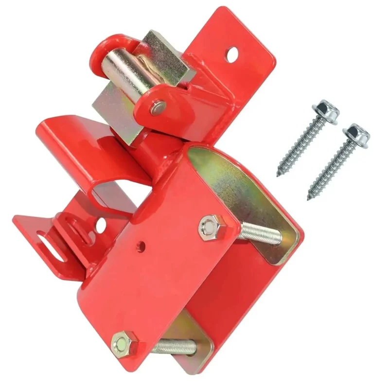 Bully Proof One Way Locking Red Gate Latch For Cattle Ranch Fence Secure Livestock Entry Lock Built Tough Heavy Duty No Nonsense Farm Yard Security Hardware