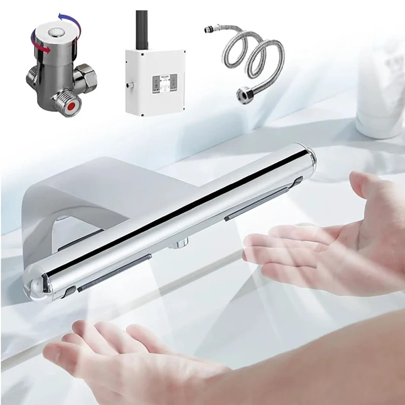Sleek 1150W Two In One Hand Dryer Smart Sensor Faucet With Auto Heat And Cool Quick Dry Induction Basin Tap For Commercial Baths Straight Up Saves Real Space
