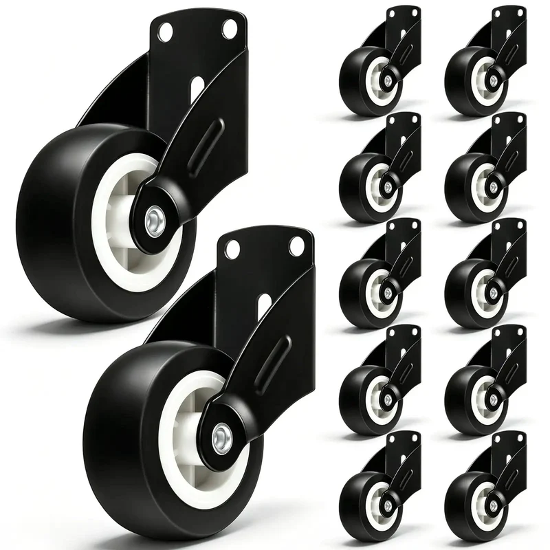 Premium Pack Of Twelve Black Two Inch Anti Sag Gate Support Wheels Delivering Dead Smooth Rolling Caster Action For Heavy Duty Wood Fences And Patio Gates No Sweat Diy Replacement Upgrade