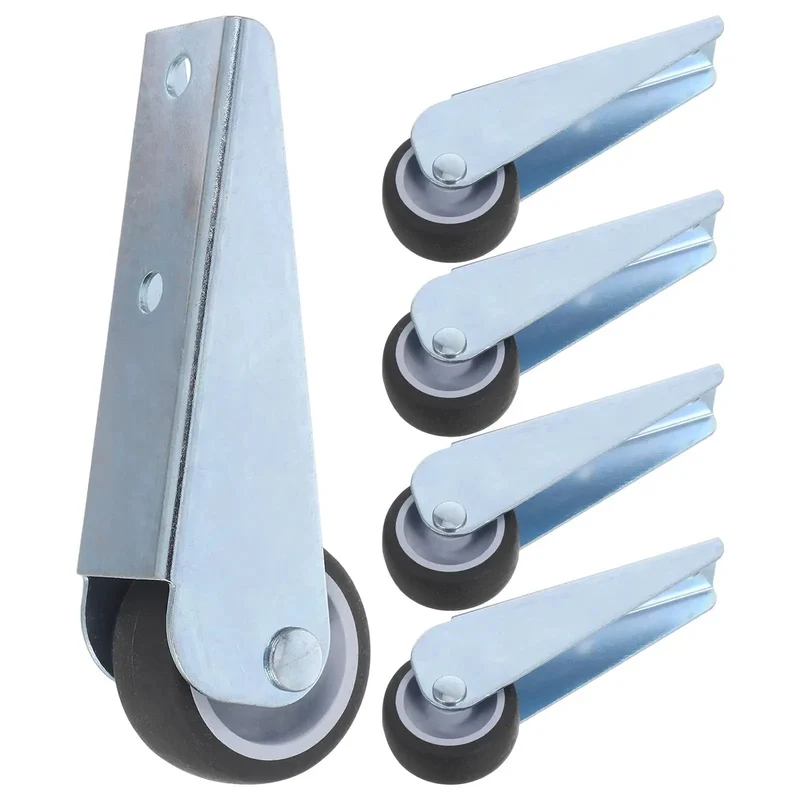 Five Heavy Duty Side Mount Caster Wheels With Super Smooth Rubber Rollers For Fixing Sagging Wooden Gates And Drooping Doors Or Furniture Trundles With Zero Fuss Installation And Badass Floor Gliding Performance