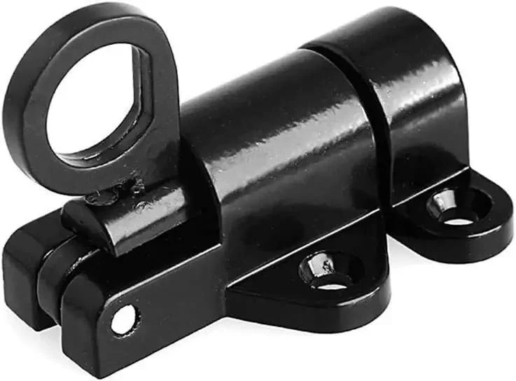 Top Notch Aluminum Spring Loaded Sliding Door Lock Latch With Slick Pull Ring And No Hassle Mounting Set For Porch Gates Bedroom Doors And Patio Windows Maximum Safety Boost Replacement