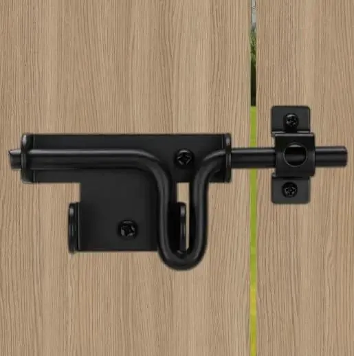 Heavy Duty Lockable Slide Bolt Gate Latch Rust Resistant Steel Yard Fence Hardware Dual Toggle Lets You Swing Left Or Right Bulletproof Padlock Eye For Solid Lockdown Fast Install Weather Tough Armor To Block Critters