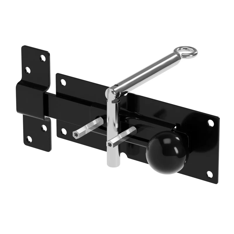 Built Like A Tank Heavy Duty Steel 2 Way Slide Bar Gate Latch Rock Solid Fence Gate Lock With Exterior Access Reversible For Left Or Right Handed Gates Flush Or Offset Black