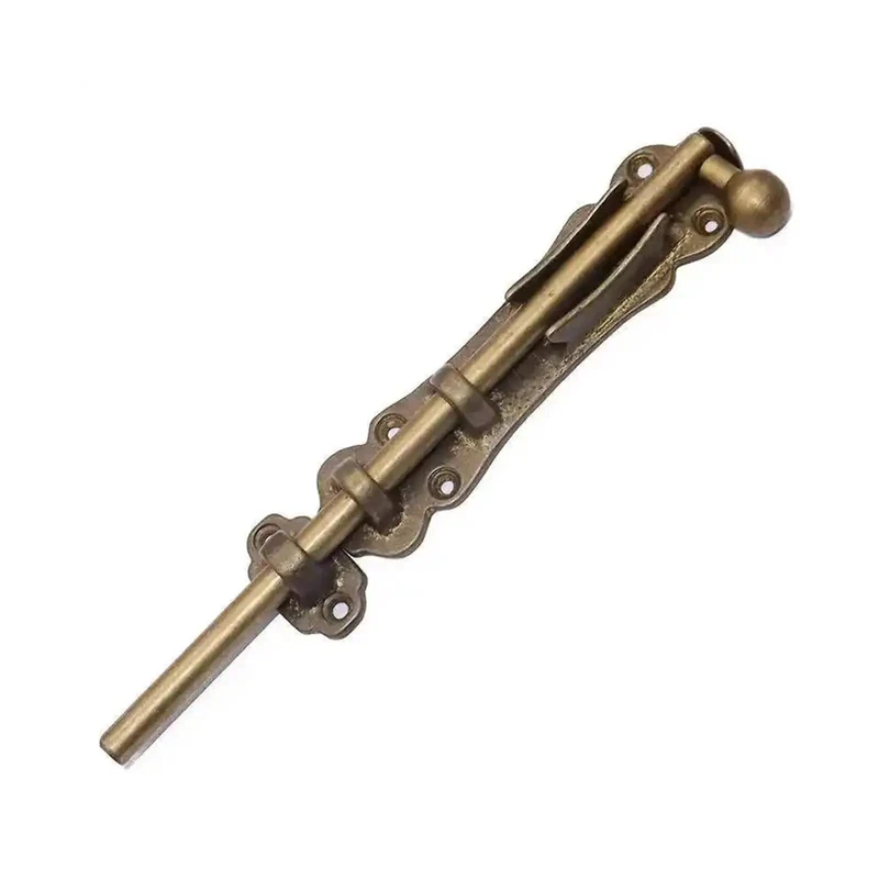 Rugged Solid Brass Slide Bolt Gate Latch With Bulletproof Flip Mechanism For Knockout Garden Door Security Pro Grade Exterior Hardware Kit With Fasteners
