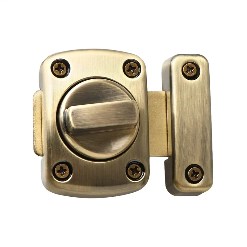 Tough As Nails Zinc Alloy Reversible Door Latch With Push Pull Bolt Lock. Thickened Metal Gate Security Hardware Provides Smooth Rotation And Easy Left Or Right Mounting For Serious Bathroom Privacy And Badass Home Protection You Can Trust.