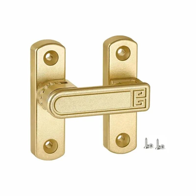 Adjustable Flip Gate Latch Lock For Sliding Barn Doors Heavy Duty Zinc Alloy Build Smooth 90 To 180 Degree Swing Easy Top Bottom Left Right Mounting No Sweat Install Glossy Gold Finish Closet Hardware