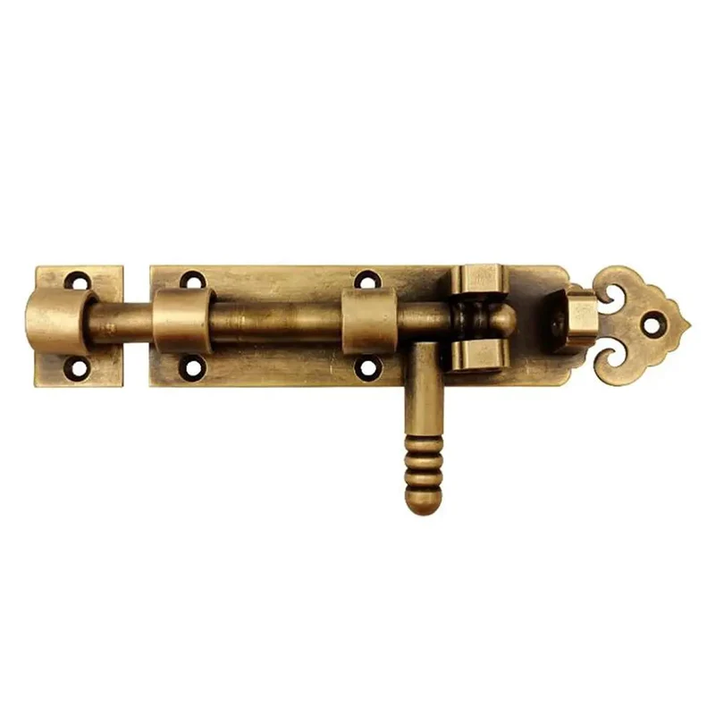 Heavy Duty Solid As A Rock Pure Copper Barrel Bolt Sliding Door Latch With Padlock Compatible Vintage Gate Lock Badass Secure Easy Quick Screw Install For Barn Shed Gate