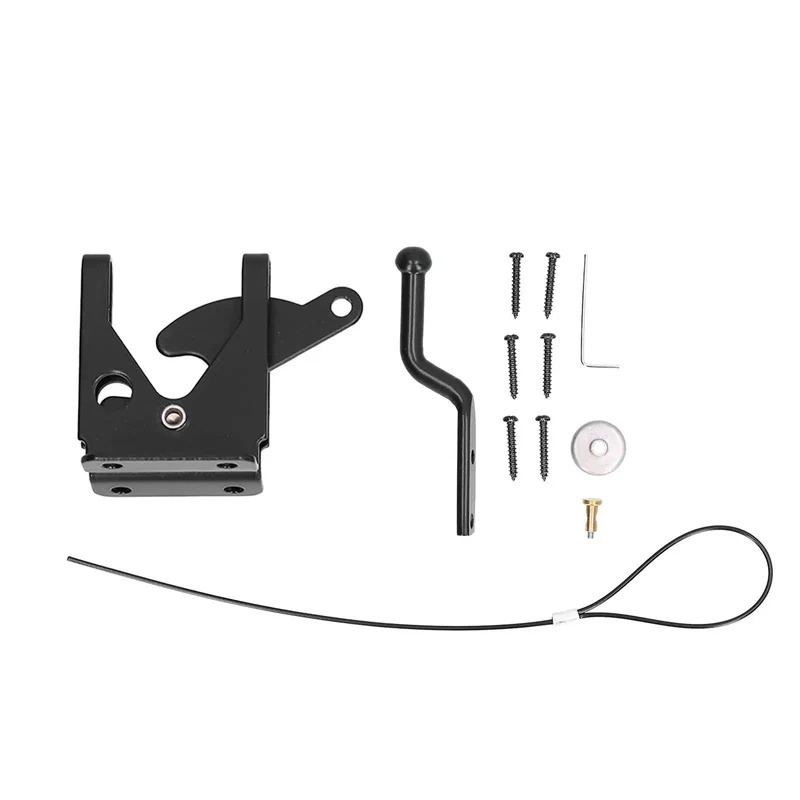 Heavy Gauge Iron Fence Lock With Self Locking Gate Latch And Adjustable Pull Cable Locks Dead Tight Backyard Security Gear For Swing Inward Or Outward Fence Panels