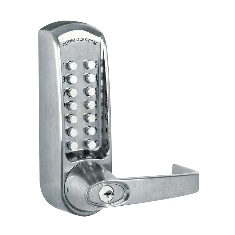Heavy Duty Gate Lock Kit Featuring Keyless Mortise Latch And Brush Finish For Metal Gates Delivers Rock Solid Security With High Traffic Durability And Super Easy Installation