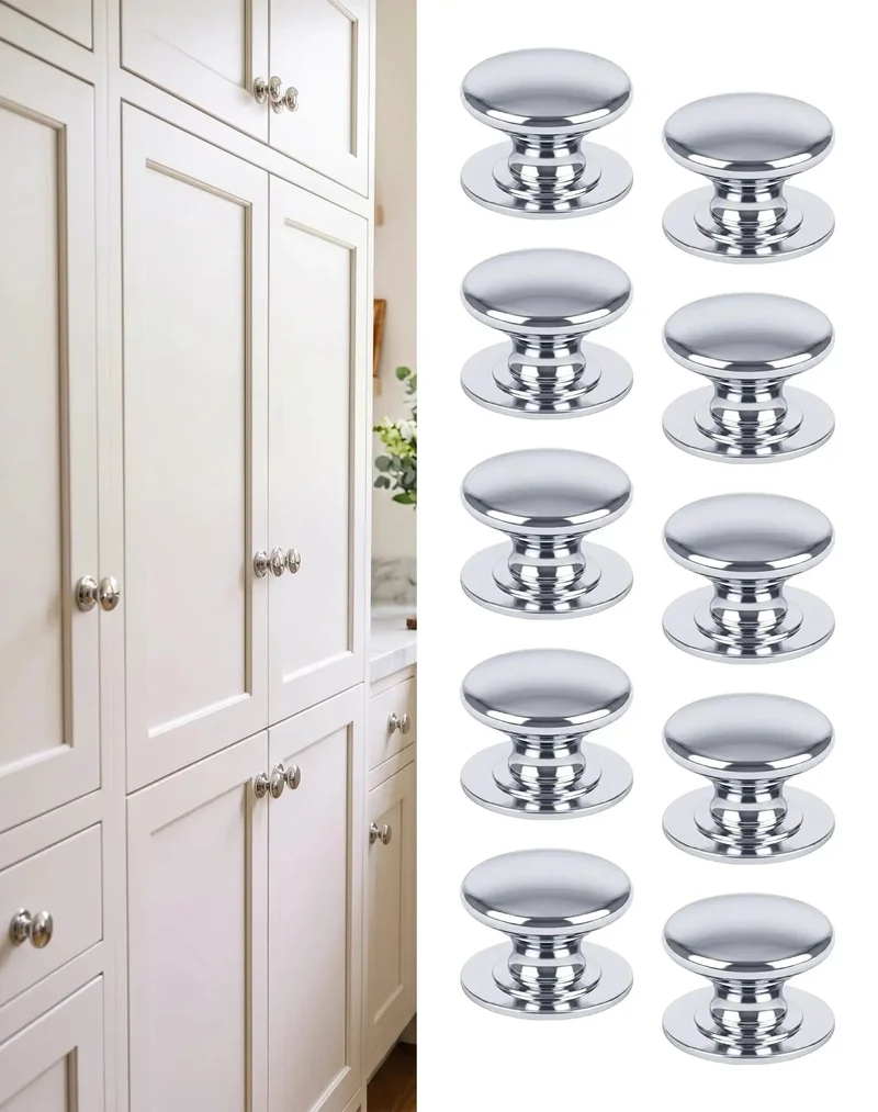 Ten Pack Peel And Stick Cabinet Knobs Silver Self Adhesive Drawer Handles No Drill Renter Friendly Cupboard Pulls Easy Peasy To Pop Up For A Snazzy Kitchen Refresh