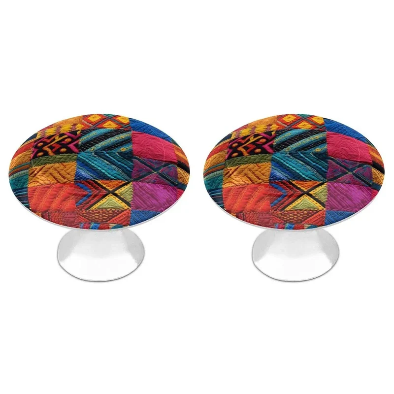Dope Stainless Steel Cabinet Knobs Featuring A Knockout Multicolor Quilt Design With Hella Smooth Pulling Action And Hefty Durability For Real Deal Kitchen Or Furniture Upgrades