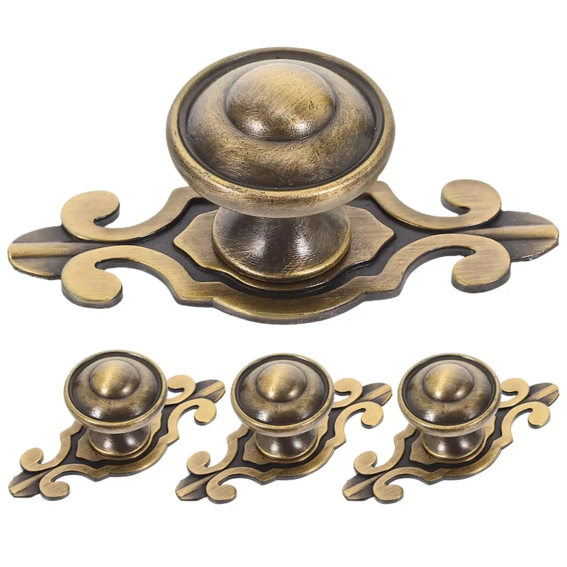 Top Shelf Vintage Zinc Alloy Cabinet Handles With Backplate And Secure Screws 4 Pack Single Hole Drawer Pulls And Cupboard Knobs Ready To Kick Up Your Kitchen Renovation Game