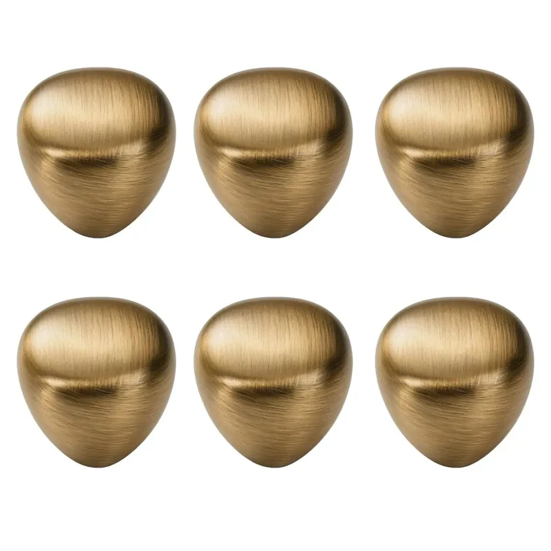 Six Pack Slick French Antique Brass Teardrop Drawer Knobs, Dope Zinc Alloy Single Hole Cabinet Handles, Top Shelf Mid Century Modern Hardware For Kitchen Bathroom And Dresser Upgrades