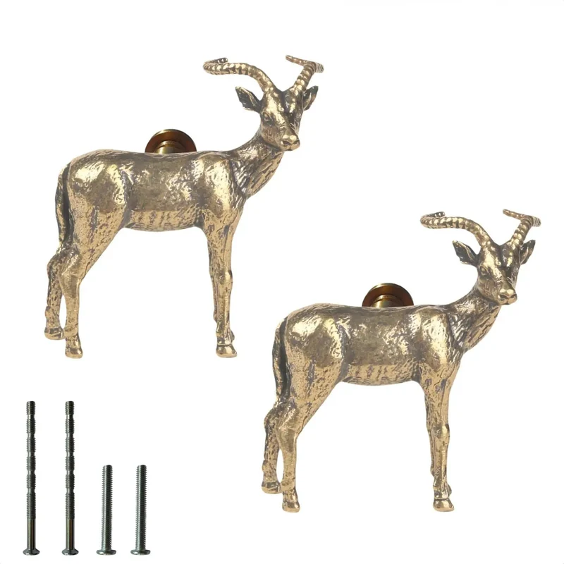 Kickass Solid Brass Cabinet Knobs With Super Sweet Retro Animal Drawer Pulls For Kitchen Cupboards Heavy Duty Furniture Hardware Featuring Smooth Adjustable Cuttable Step Screws