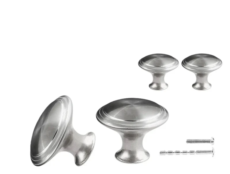 Sleek Stainless Steel Drawer Knobs And Cabinet Pulls, Heavy Duty Silver Furniture Kit For Kitchen Pantry And Bedroom Drawers That Bring Knockout Style And Super Easy Setup