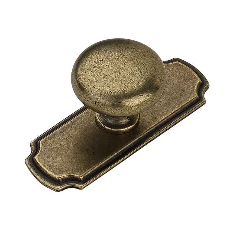 10 Pack 1 1/4 Inch Cabinet Knobs With Matching Backplates Antique Brass Vintage Drawer Pulls Rock Solid Heavy Duty Hardware Top Shelf Design For Home Refresh Project