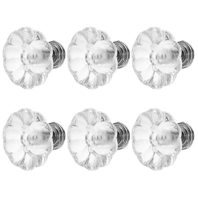 Hella Bright Acrylic Drawer Knobs 6 Pack Single Hole Cabinet Pulls Top Shelf Dresser Handles Top Tier Wardrobe Hardware Solid Kitchen And Closet Upgrades