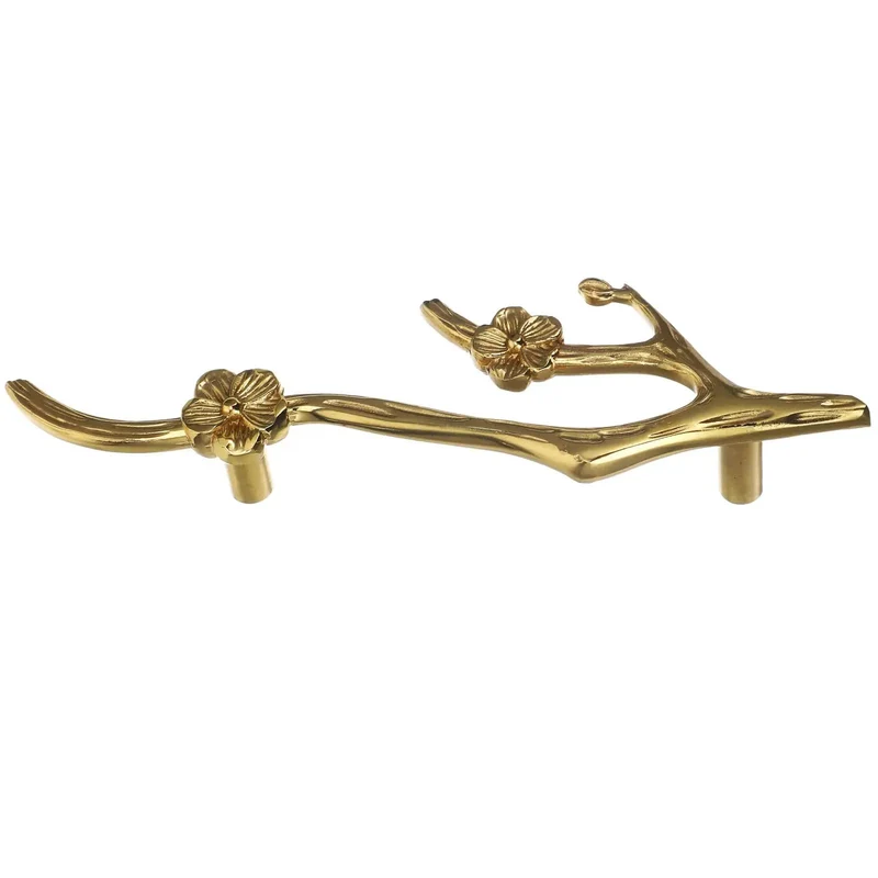 Chic Vintage Brass Flower Drawer Pulls Bring Rustic Charm to Kitchen Cupboards and Wardrobe Dressers Featuring Snazzy Twig Design Cabinet Handles and Knobs With a Comfy Grip That Add Badass Style to Your Bathroom Vanity Upgrade Today.