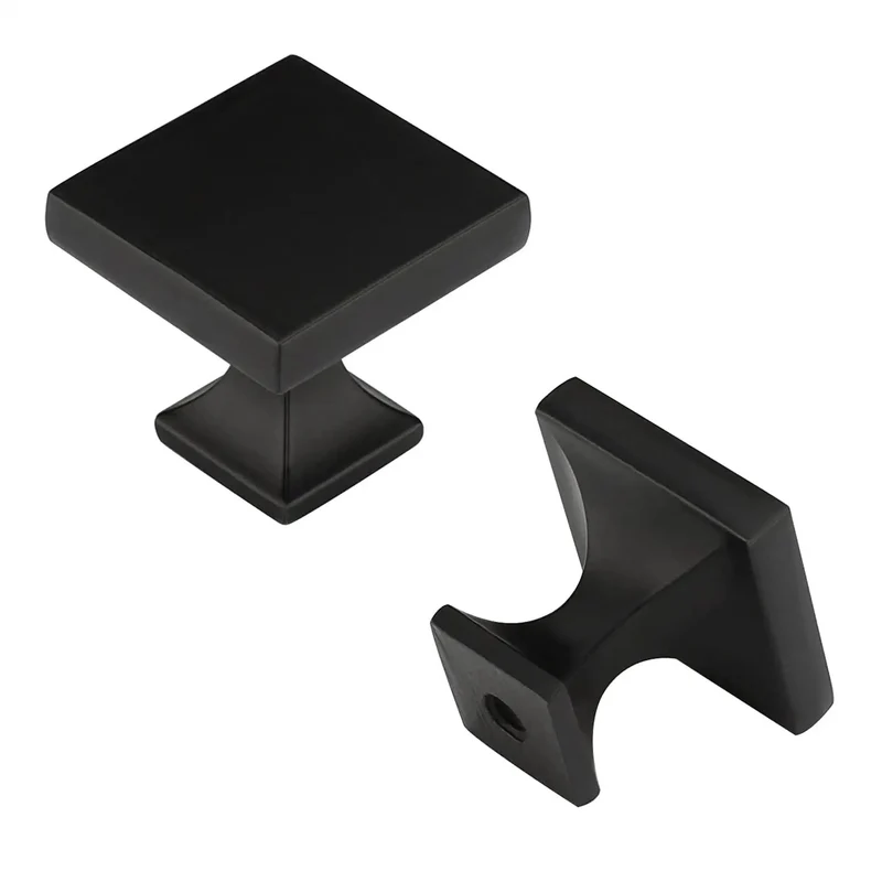 Twelve Pack Matte Black Square Cabinet Knobs Solid Zinc Alloy Drawer Pulls Heavy Duty Hardware Quick No Fuss Installation For Any Room Makeover Premium Grade