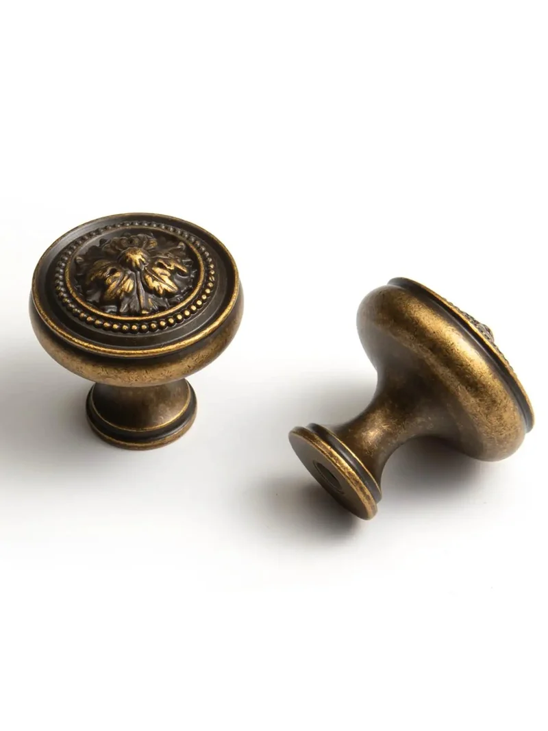Top Tier Zinc Alloy Cabinet Knobs And Drawer Pulls Antique Brass Finish Five Pack Vintage Hardware For Kitchen Remodel Big Time Home Glow Up No Fuss Upgrade