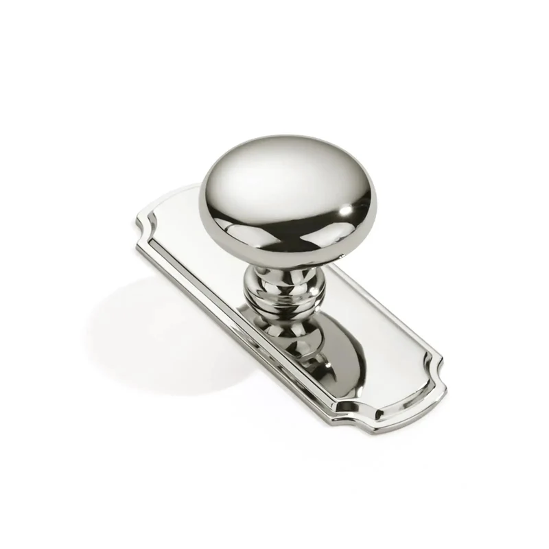 Five Pack Heavy Duty Polished Nickel Cabinet Knobs And Backplates, 1 25 Inch Center To Center, Built Like A Truck Zinc Alloy Vintage Drawer Pulls For Breezy Kitchen Refresh Upgrades
