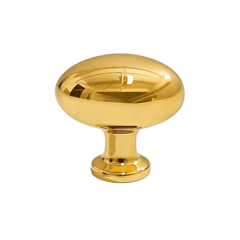 Solid Unlacquered Brass Oval Cabinet Knobs Set Of Ten Vintage Retro Egg Pull Handles For Kitchens Bathrooms And Dressers 1 1 8 Inch Top Shelf Home Hardware Refresh