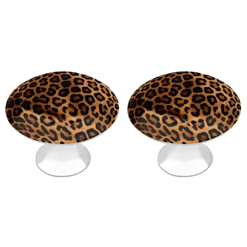 Dead Slick Stainless Steel Cheetah Leopard Round Cabinet Knobs And Hella Tough Metal Drawer Pulls For Modern Kitchen Cabinets And Closet Doors Rust Resistant Hardware Kit Includes Two Pieces