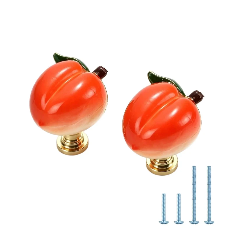 Adorable 3D Peach Cabinet Knobs And Drawer Pulls For A Fresh Playful Home Vibe And Cherry Picked Realistic Fruit Handle Set That Brings Killer Charm To Your Kitchen Or Bedroom Makeover Quick Refresh