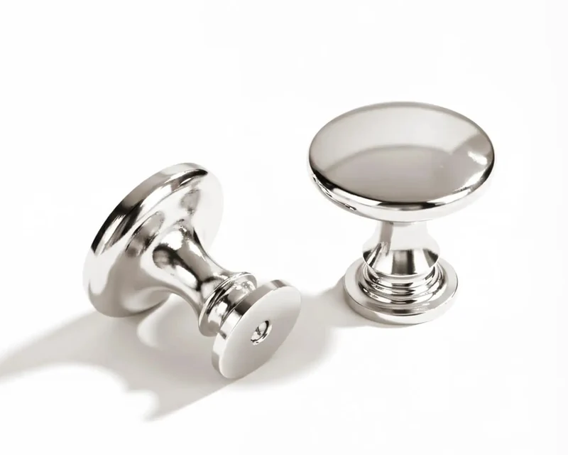 Premium Polished Nickel Cabinet Knobs Two Pack Solid Heavy Duty Handles For Drawers Dressers Bathrooms Level Up Your Setup With Everyday Durable Metal Hardware Fixtures